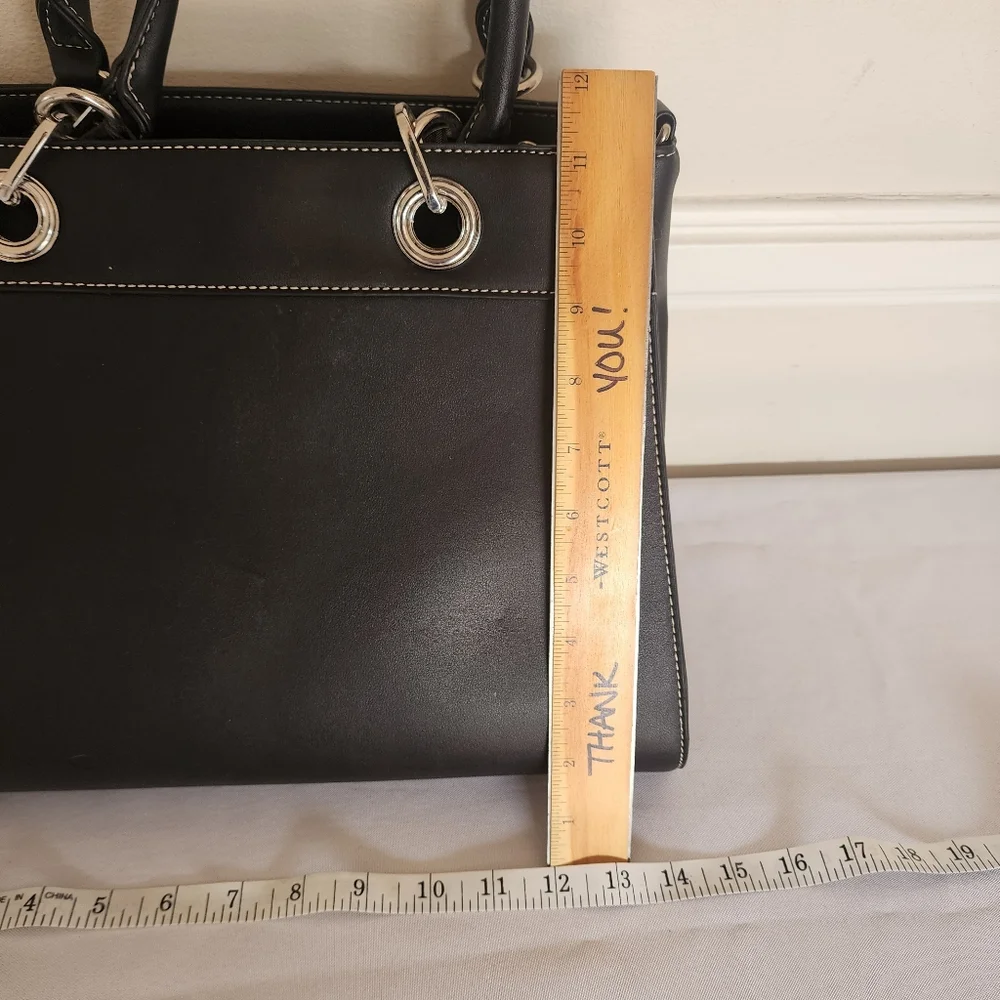 JustFab Black Purse With Silver Hardware With Shoulder Strap - Picture 4 of 8